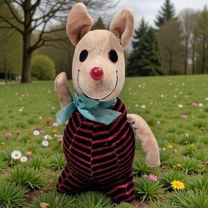 1960's Disney Winnie The Pooh Piglet Sawdust Stuffed Animal Plush Sears AS IS